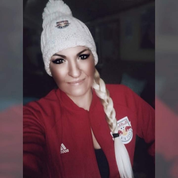 Unisex NY Red Bull Adidas Pom Pom Stocking Hat Multi Colored - Picture 2 of 5